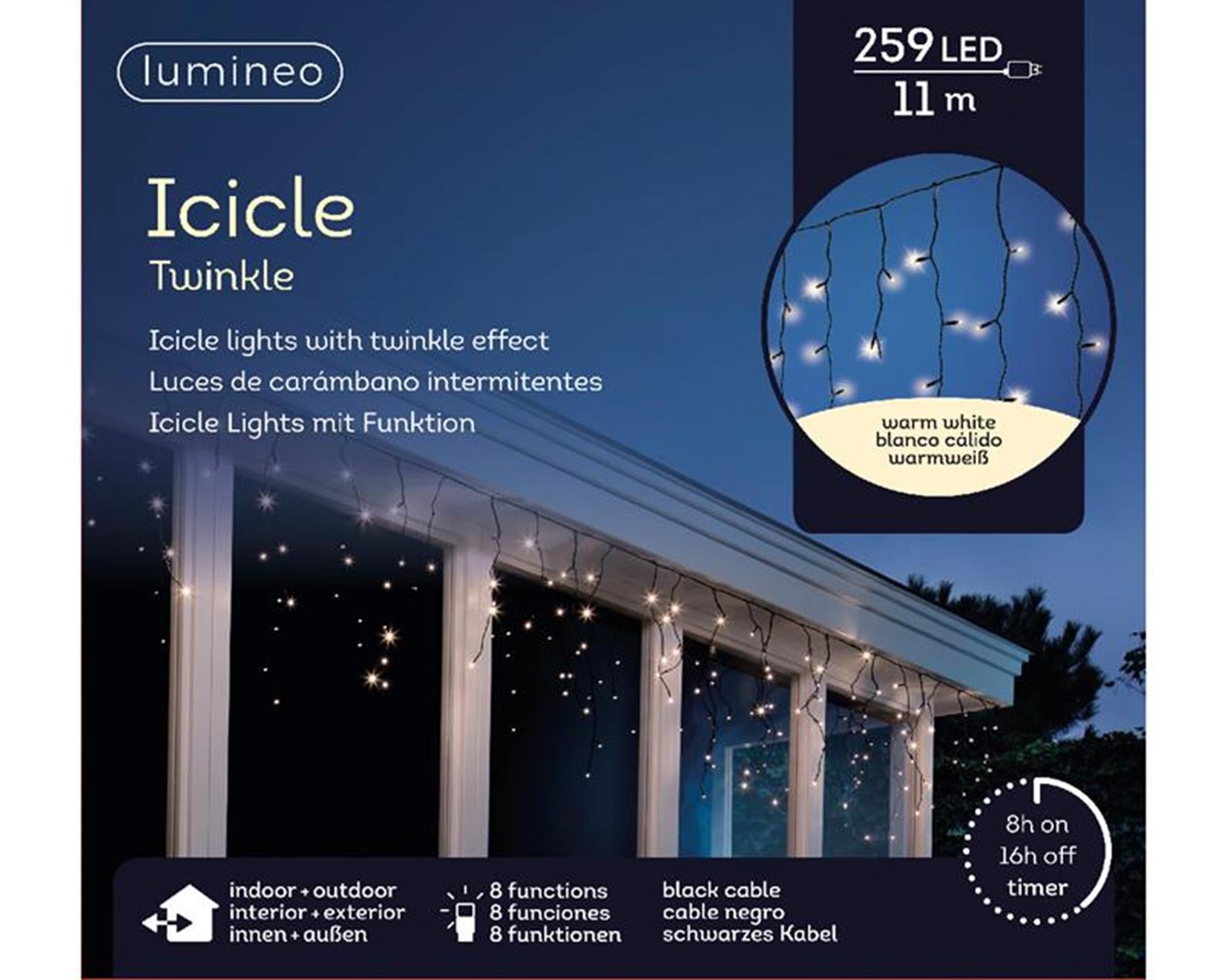 Lumineo ijspegelverlichting 11 mtr warmwit 259l