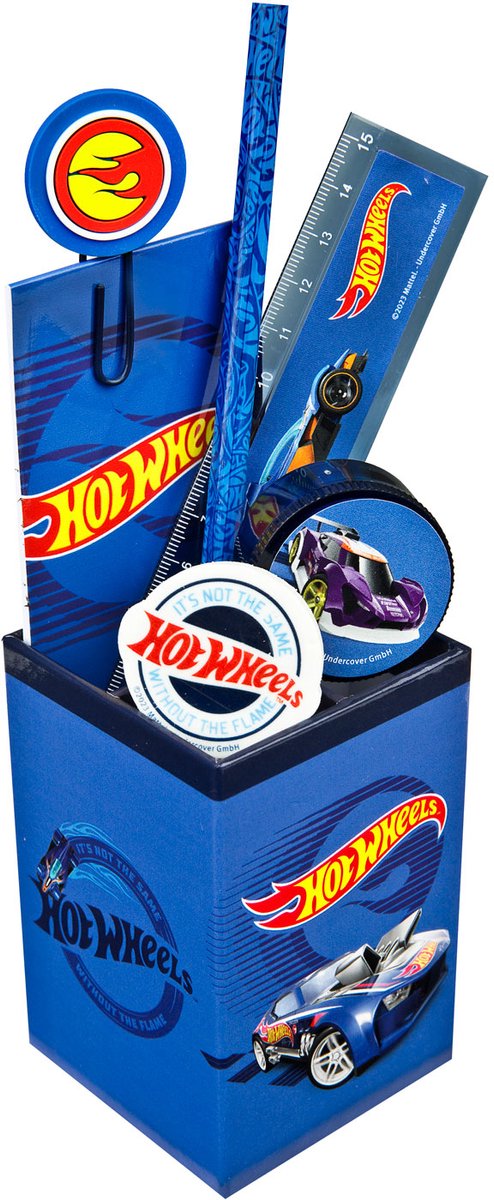 Hot Wheels filled pencil case 7-piece