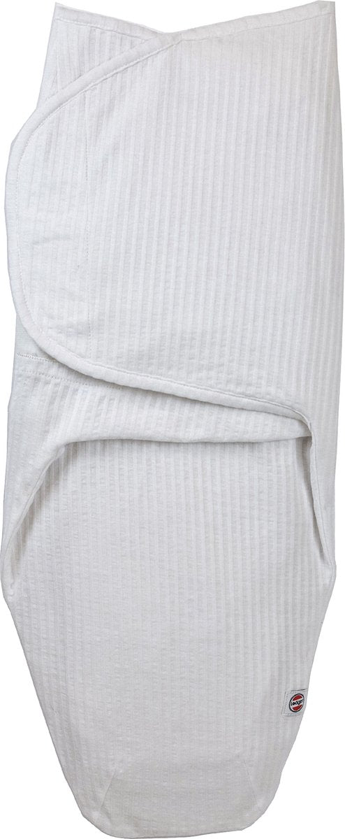 Lodger bundler - inbakerslaapzak - wit - 0.3 tog - 60cm (0-4m) - seersucker katoen - inbakerdoek