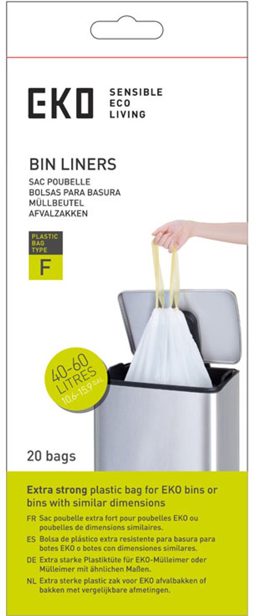 Eko - afvalzakken 40-60 liter (f) (6x12 stuks) - - wit - afvalzak