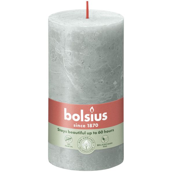 Bolsius rustiek stompkaars jade green ø68x130 mm 60 uur (4 stuks)