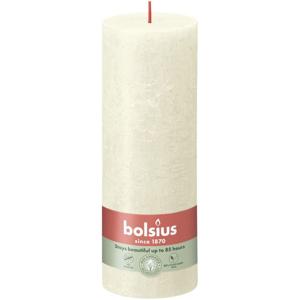 Bolsius rustiek stompkaars soft pearl ø68x190 mm 85 uur (4 stuks)