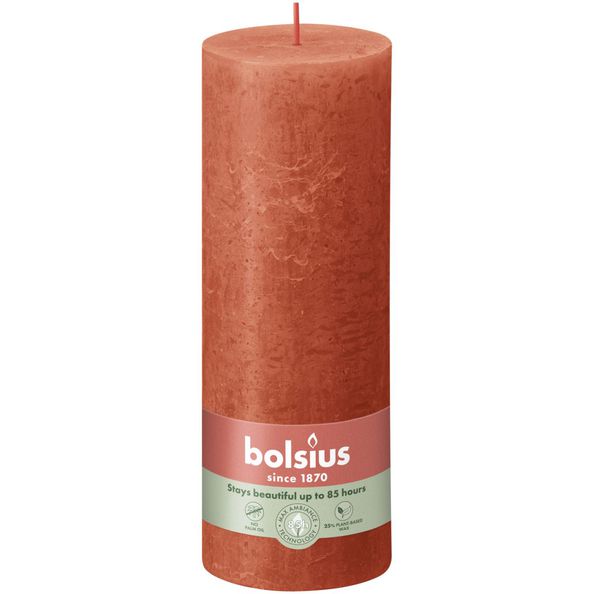 Bolsius rustiek stompkaars earthy orange ø68x190 mm 85 uur (4 stuks)
