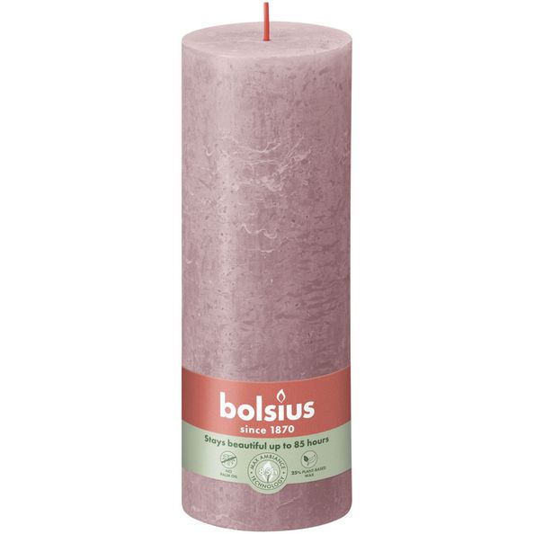 Bolsius rustiek stompkaars ash rose ø68x190 mm 85 uur (4 stuks)