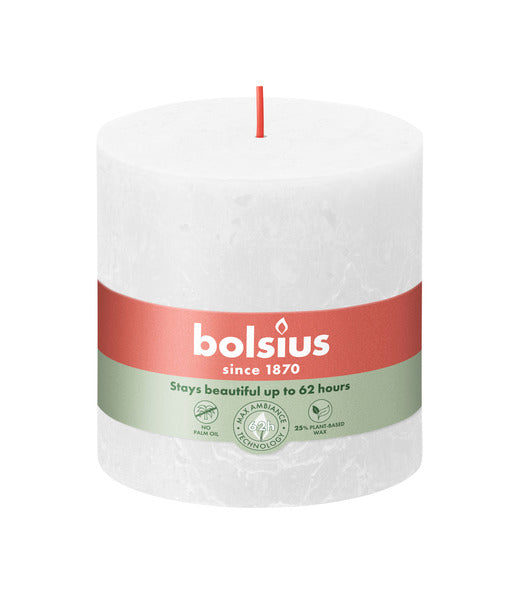Bolsius Bolsius Stompkaarsen Shine 3 st rustiek 100x100 mm wolkenwit