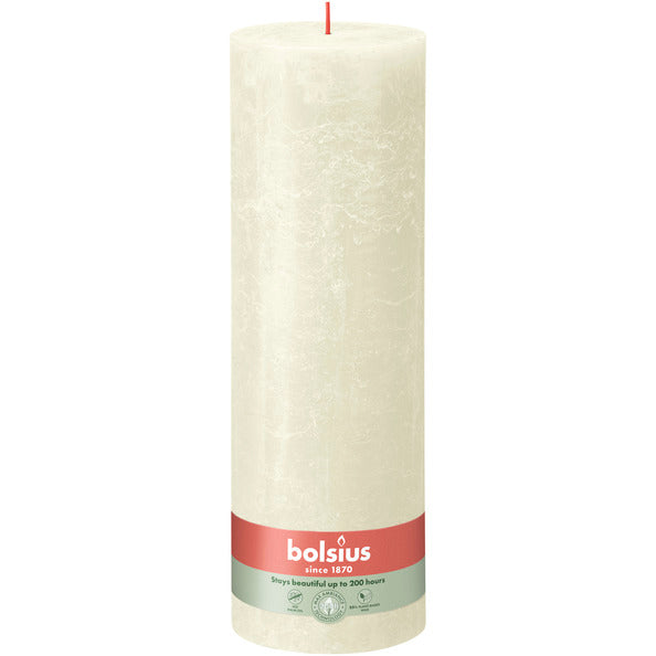Bolsius rustiek stompkaars soft pearl ø100x300 mm 200 uur (4 stuks)
