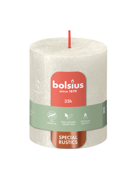 Bolsius stompkaars shimmer ivory ø68x80 mm 35 uur (4 stuks)