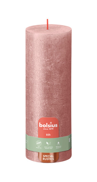 Bolsius stompkaars shimmer pink ø68x190 mm 85 uur (4 stuks)
