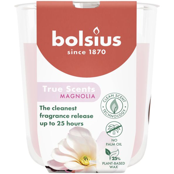 Bolsius geurglas true scents magnolia ø73x80 mm 25 uur (6 stuks)