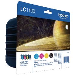 Inktcartridge brother lc-1100hyvalbp zwart en 3-kleuren