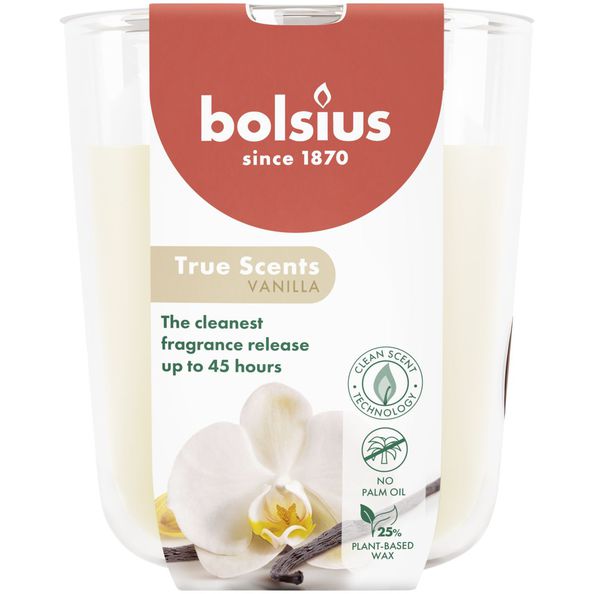 Bolsius geurglas true scents vanilla ø85x97 mm 45 uur (4 stuks)