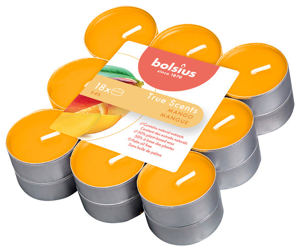 Bolsius geurtheelichten true scents mango ø38x18 mm 4 uur (8x 18 stuks)