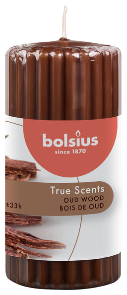 Bolsius pillar true scents oud wood ø58x120 mm 33 uur (6 stuks)