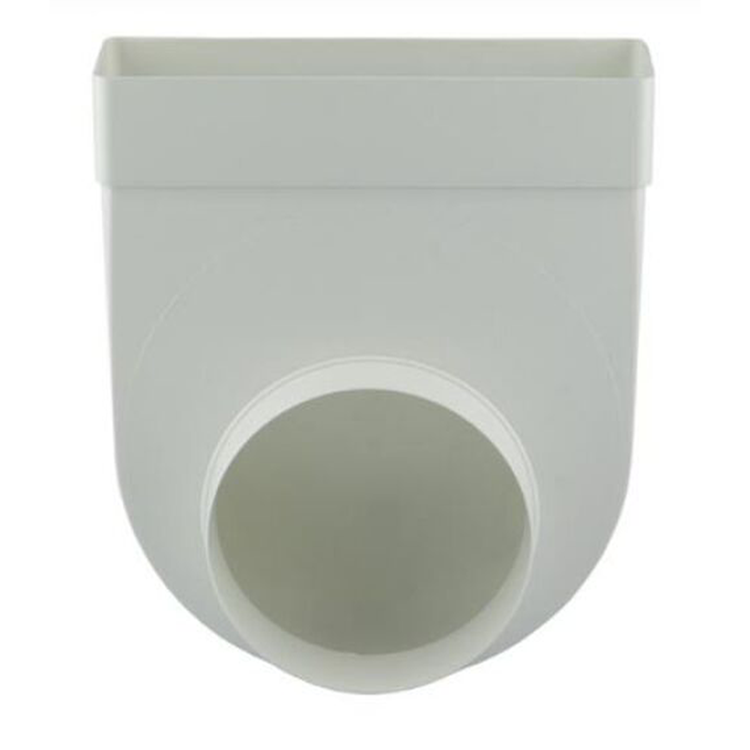 Renson 1069273 - pvc hoekverb. rechth. rond 90°7017 (220x90-dia 150) (wit) | 3 stuks