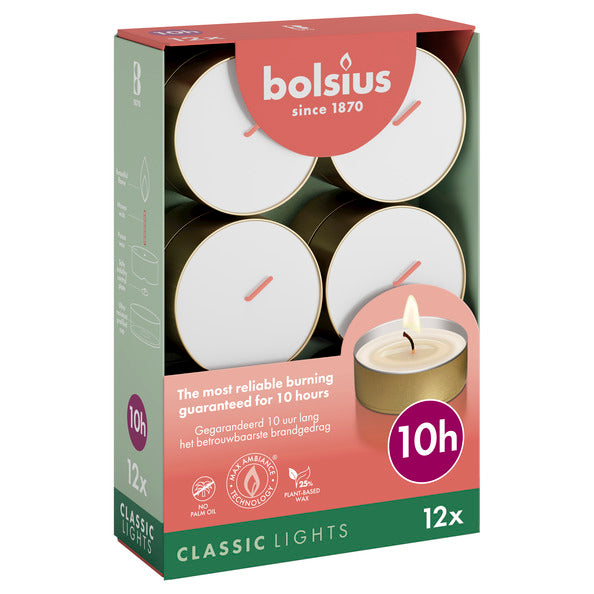 Bolsius maxilichten ø60x25 mm 10 uur (6x 12 stuks)