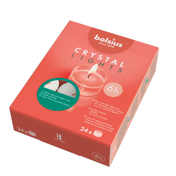 Bolsius clear cup theelichten ø39x19 mm 6 uur (6x 24 stuks)