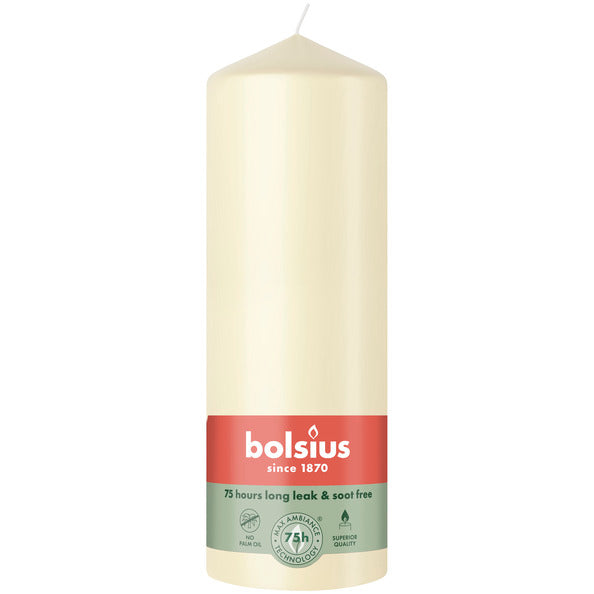 Bolsius stompkaars soft pearl ø68x200 mm 75 uur (6 stuks)