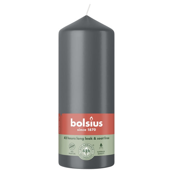Bolsius stompkaars stormy grey ø58x150 mm 42 uur (6 stuks)