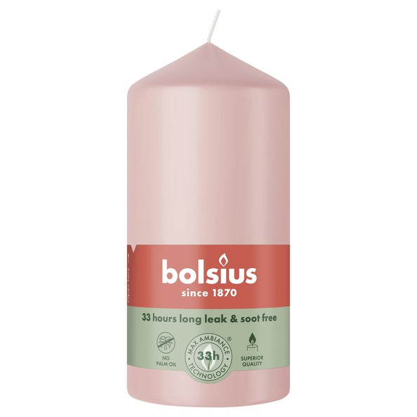 Bolsius stompkaars misty pink ø58x120 mm 33 uur (6 stuks)