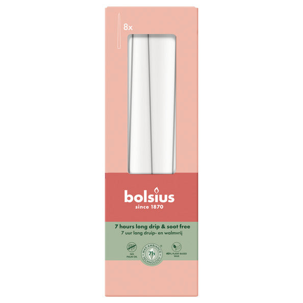 Bolsius gotische kaarsen cloudy white ø24x245 mm 7 uur (8x 4 stuks)