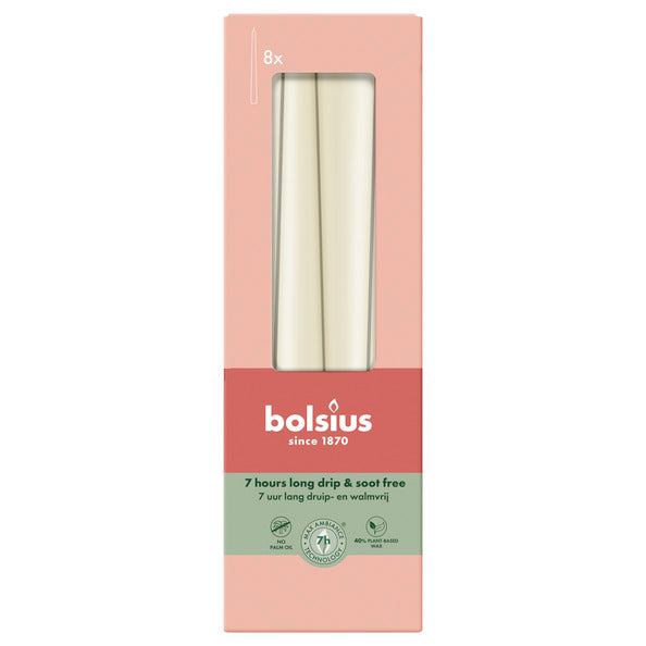 Bolsius gotische kaarsen soft pearl ø24x245 mm 7 uur (8x 4 stuks)