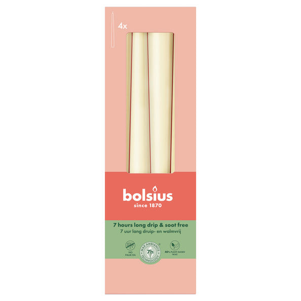 Bolsius gotische kaarsen soft pearl ø24x245 mm 7 uur (8x 4 stuks)