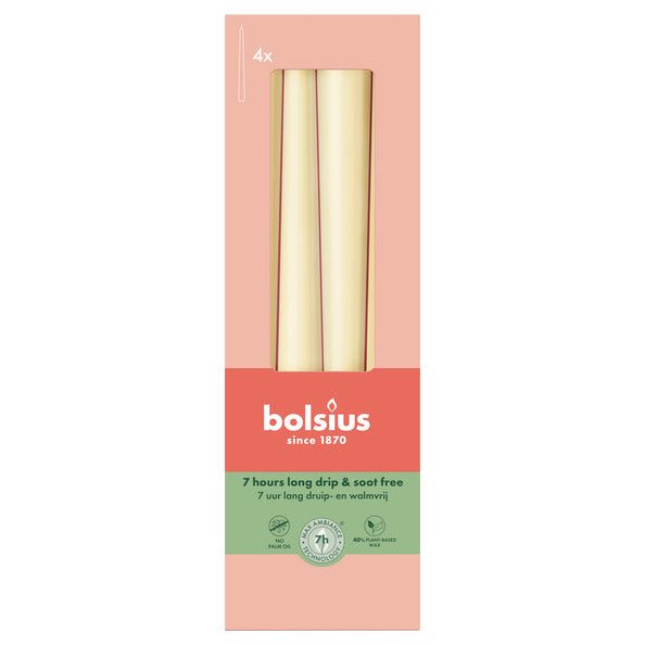 Bolsius gotische kaarsen oat beige ø24x245 mm 7 uur (8x 4 stuks)