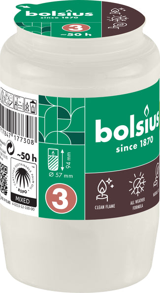 Bolsius compolight nr 3 wit ø57x95 mm 50 uur (20 stuks)