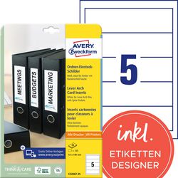 Etiketten c32267-25 avery 190x54mm wit 125 stuk