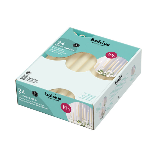Bolsius professional kroonkaarsen ivoor 240 24 mm 10 uur (24 stuks)