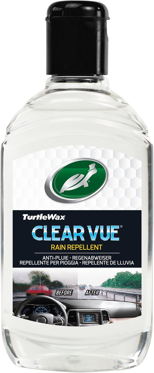 Turtle wax clearvue rain repellant - helder zicht - stoot regen, hagel en sneeuw af - glas blijft langer schoon - 300ml
