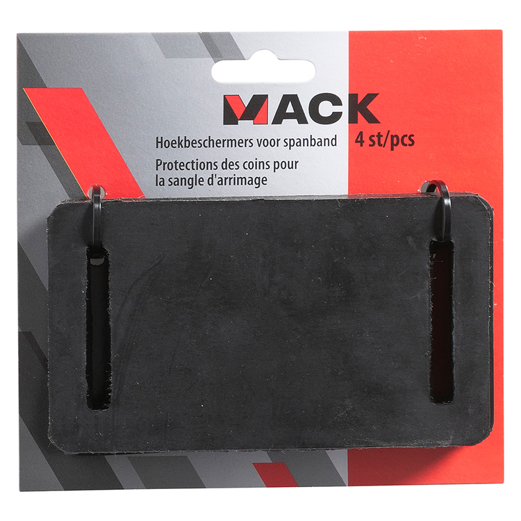 Mack 1072141 - 4 hoekbeschermers spanband 50mm rubber zwart | 5 stuks