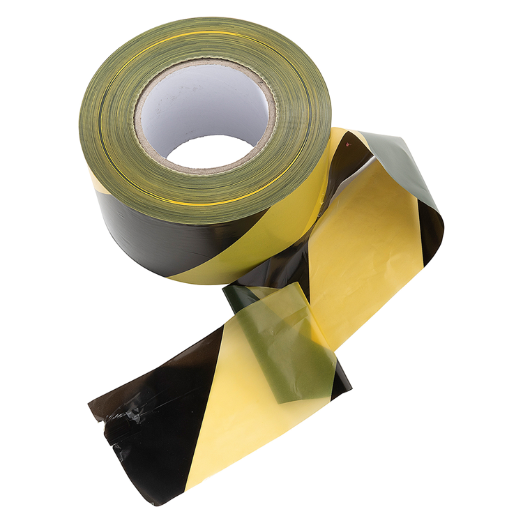 Mack 1072142 - afsperband geel zwart doos 75mm x 500m - 35 micron | 3 stuks