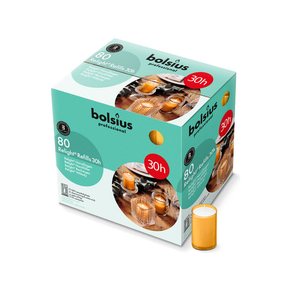Bolsius professional relight navulling amber ø52x64 mm 30 uur (80 stuks)