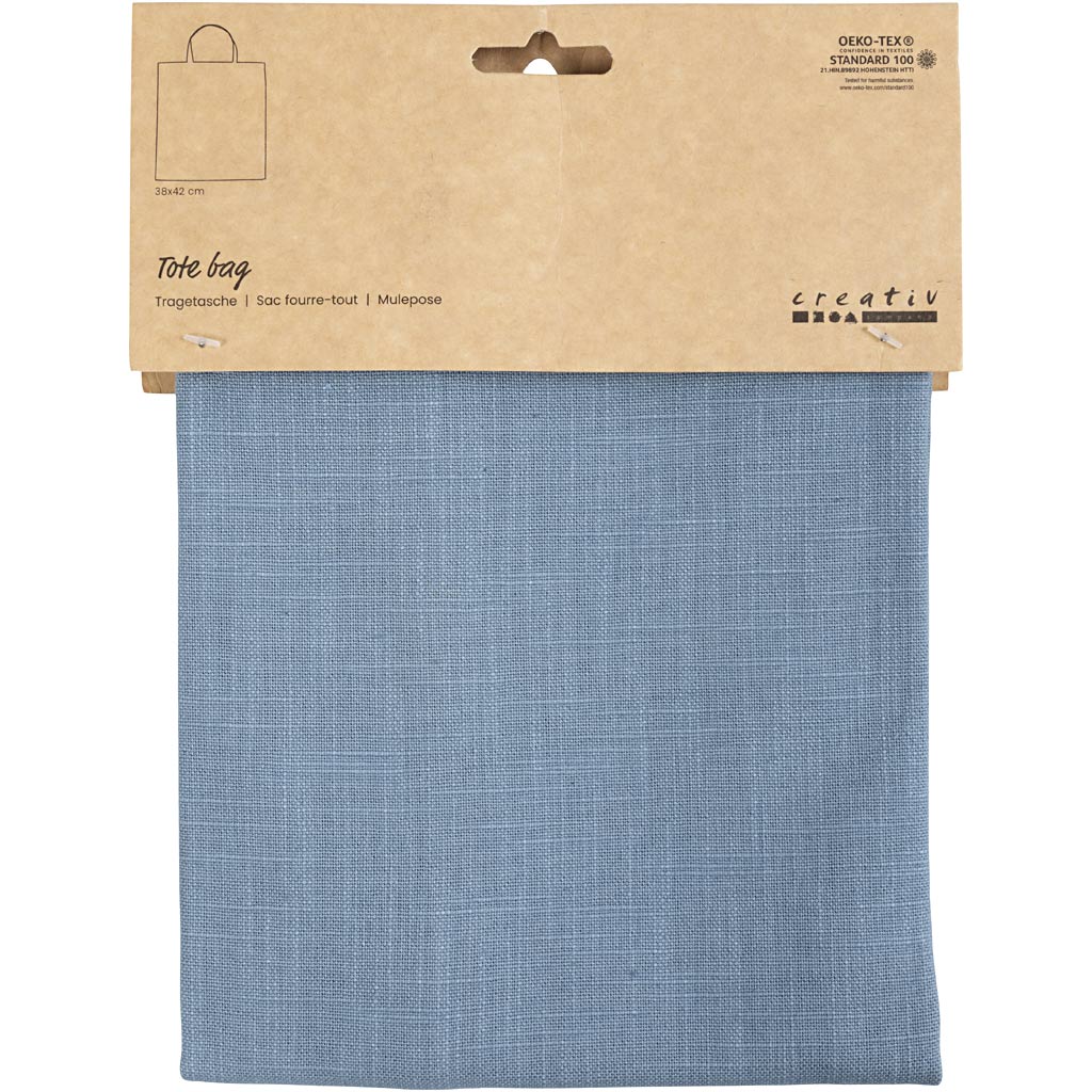 Creativ company draagtas duif blauw, 38x42cm