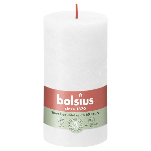 Bolsius rustiekkaars 190 68 cloudy white (4 stuks)
