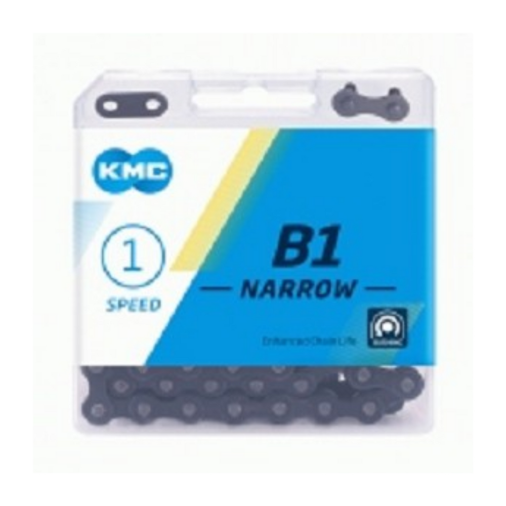 KMC B1 ketting Smal, 1 2 x 3 32 zwart, single speed.
