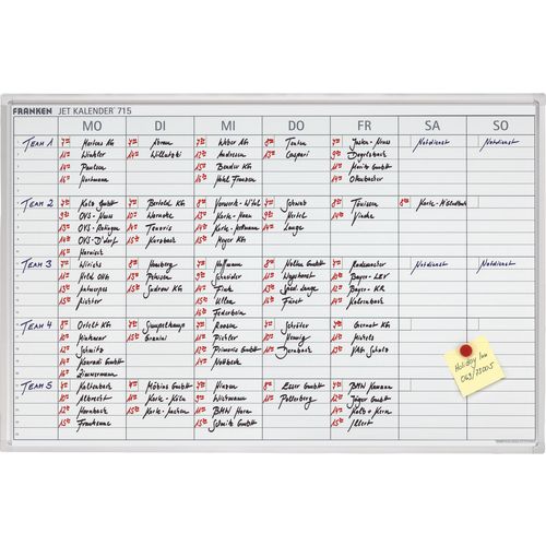 Franken wandmontage jaarplanner jk715 wit, zilver 90 x 60 cm