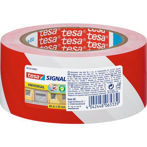 Vloermarkeertape tesapack 66mx50mm rood wit