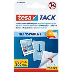 Tesa - dubbelzijdige kleefpads tack transparant 200 stuks