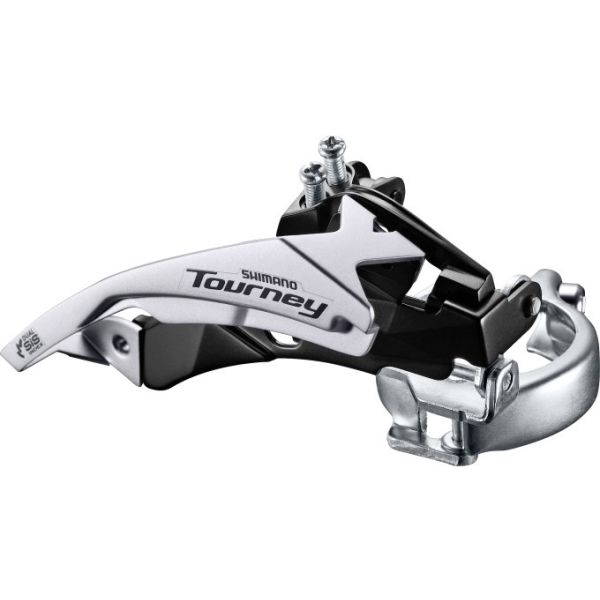 Dérailleur avant 3x6 7 vitesses Shimano Tourney FD-TY510 top swing dual pull - collier bas - 42T (66-69°)