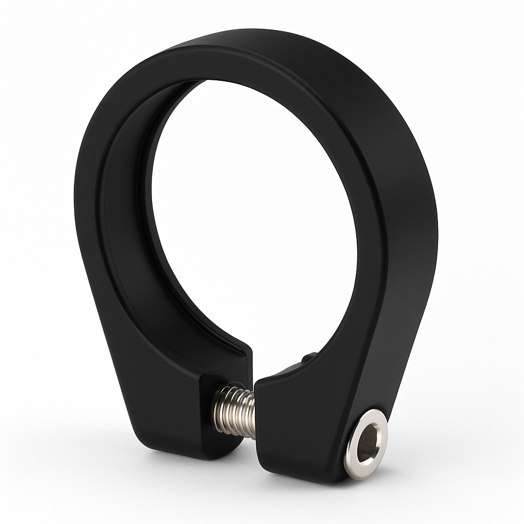 Zadelpenklem ø34,9 aluminium met inbusbout - zwart