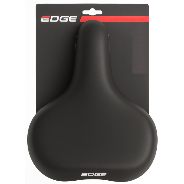 Fietszadel Edge Towny met traagschuim - zwart
