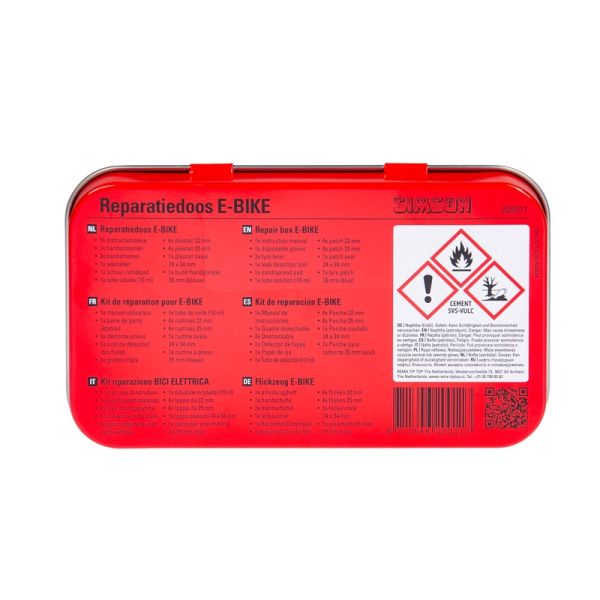 reparatiedoos E-bike aluminium rood wit 14-delig