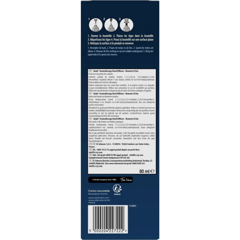 Overige merken glade aromatherapy moment of zen geurstokjes lavendel sandelhout 80 ml