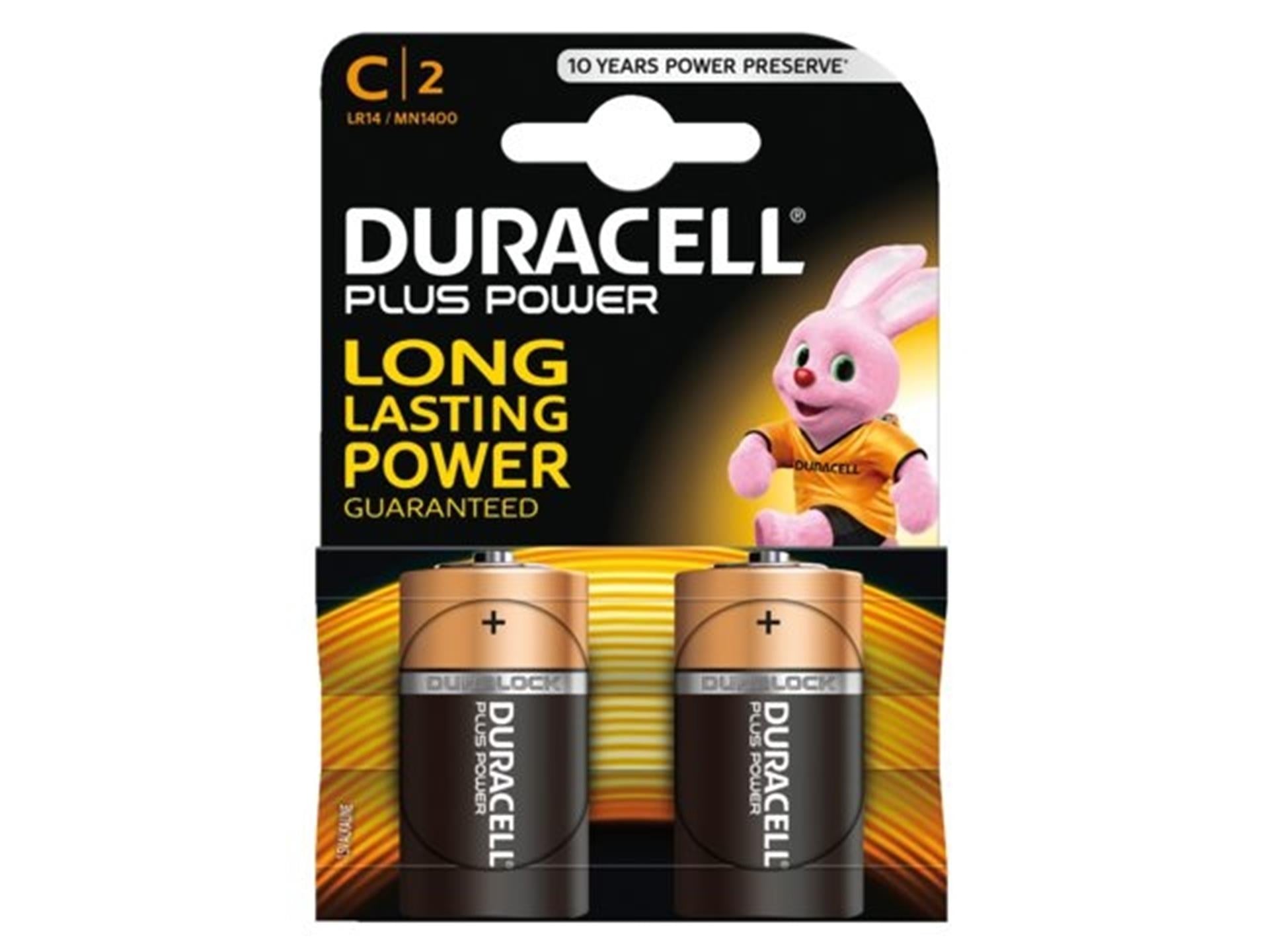 Duracell - batterij Plus 100% extra levensduur MN1400 LR14 C BP2