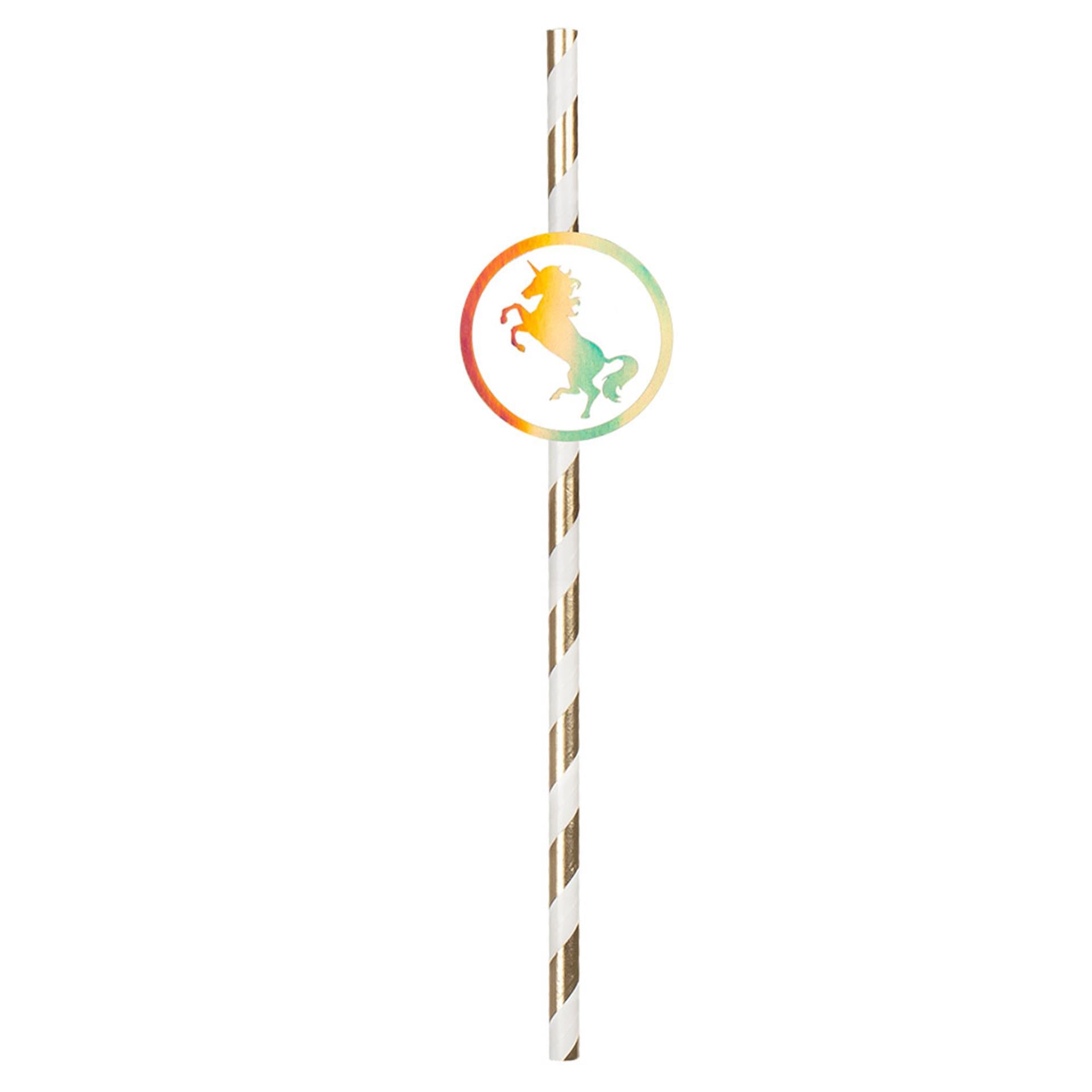 Boland papieren rietjes unicorn set a 6 stuks