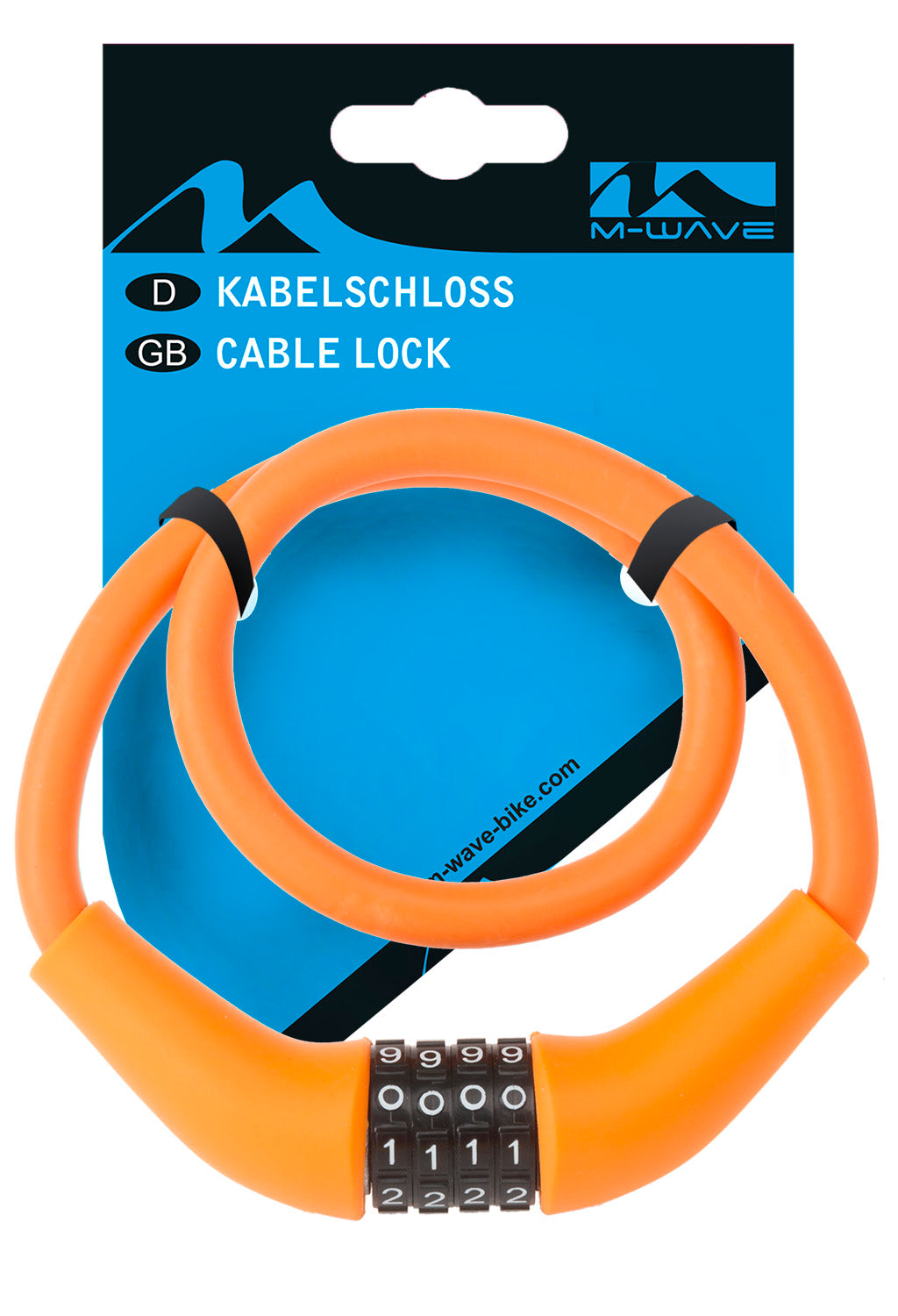 Câble antivol à combinaison M-Wave Silicon 900 x 12mm - orange