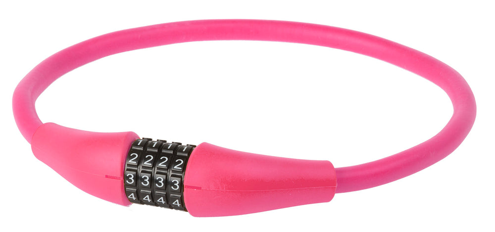 Câble antivol à combinaison M-Wave Silicon 900 x 12mm - rose