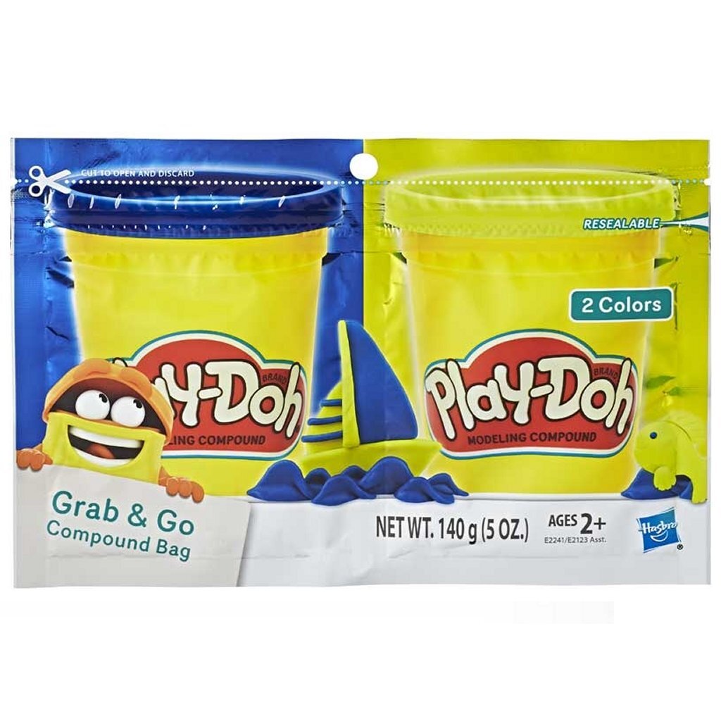 Play-doh grab and go compound tas + 2 kleuren klei